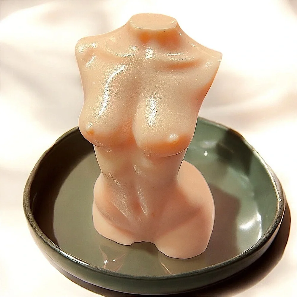 Vanilla sugar soap Torso WITH SHIMMER 4x2in 5oz Shea butter & coconut oil